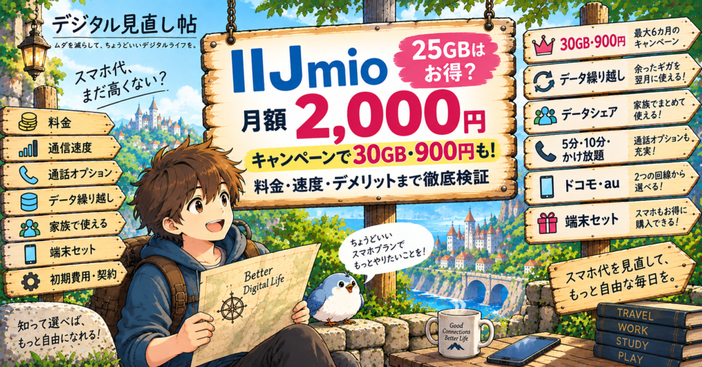 IIJmio 25GBの実利用レビュー
